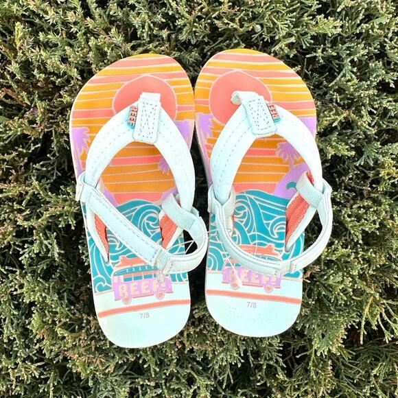 Reef‎ Little Ahi Toddler Flip Flop Beach Sandals Size 7/8 - Picture 6 of 12